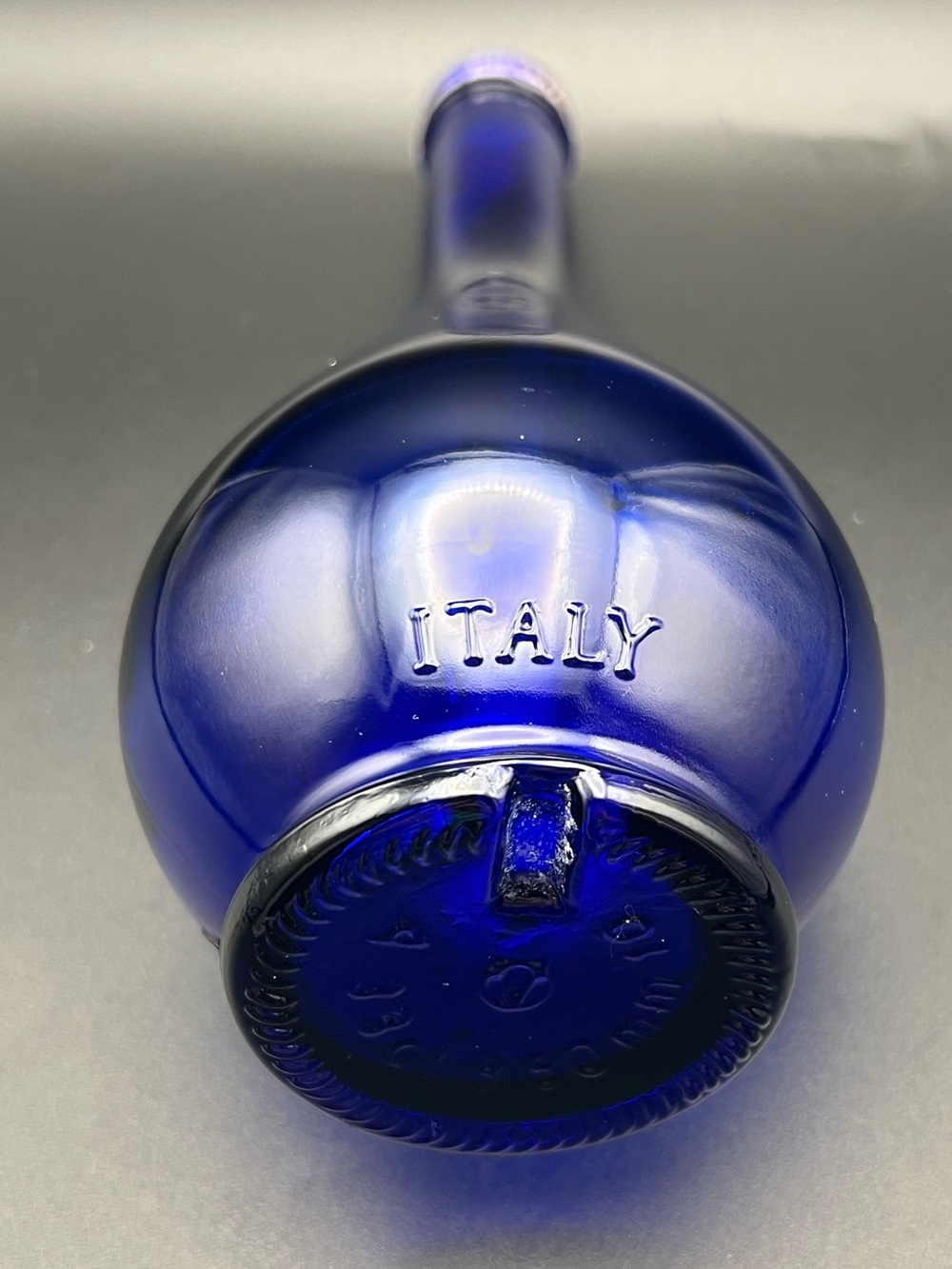 🇮🇹VTG Acqua Della Madonna Cobalt Blue Teardrop Glass Bottle Italy 8.5"
